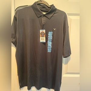 NWT Men’s Size Large Callaway Golf shirt grey/black Opti Dri moisture wicking